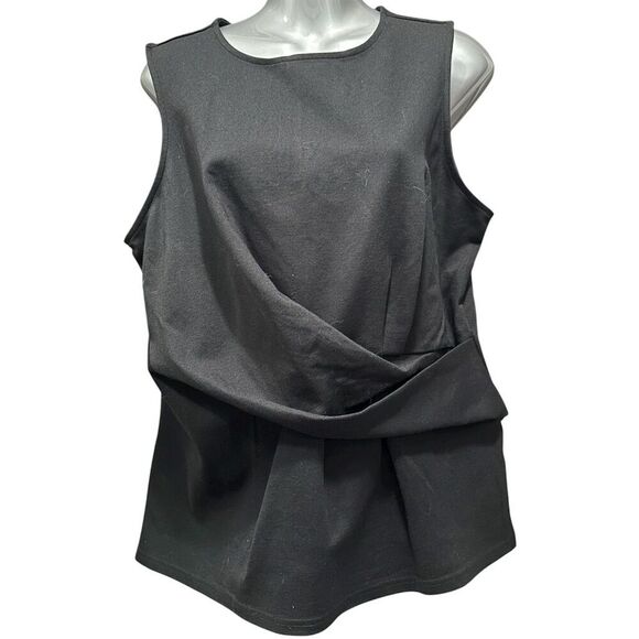 Nordstrom Rack Women's Black Sleeveless Twist Blouse Size L Casual - Picture 2 of 6